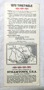 Edaville Railroad 1972 Timetable Brochure Narrow Gauge Steam Powered RR