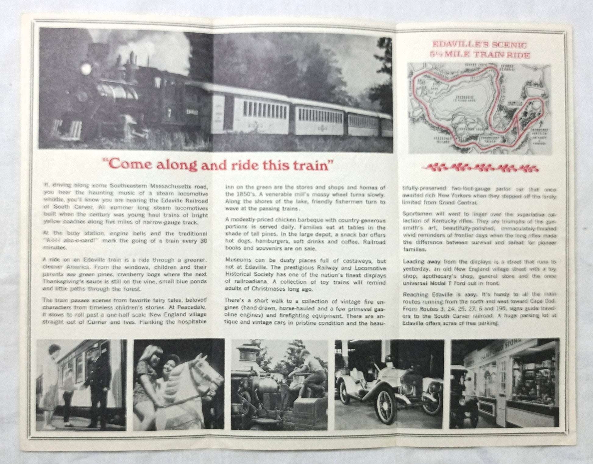 Edaville Railroad 1972 Timetable Brochure Narrow Gauge Steam Powered RR - TulipStuff