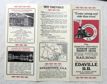 Load image into Gallery viewer, Edaville Railroad 1972 Timetable Brochure Narrow Gauge Steam Powered RR
