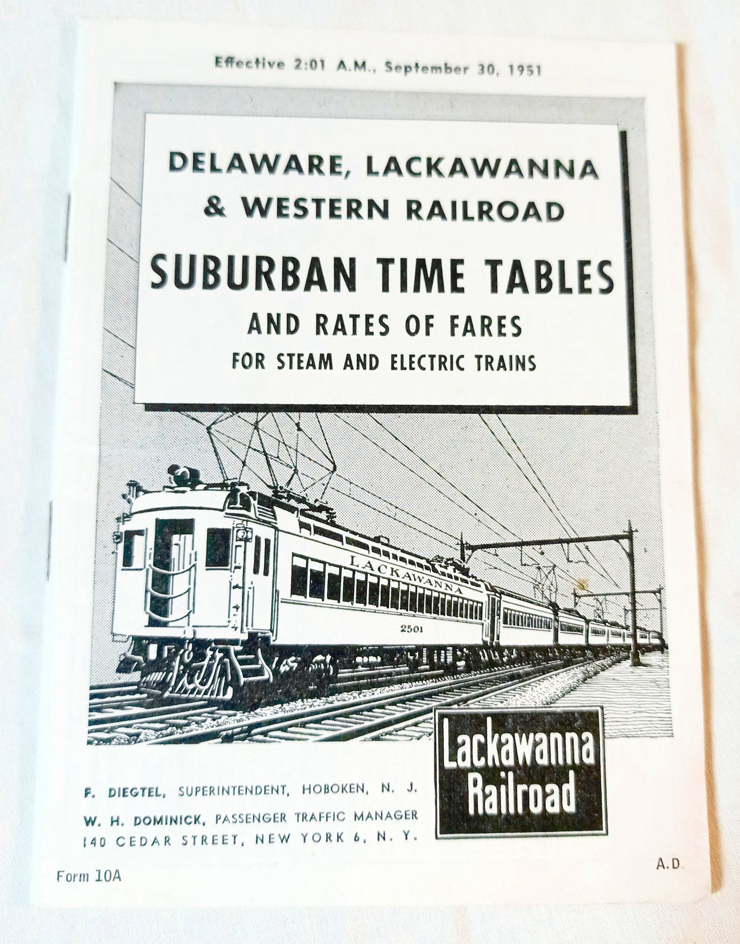 Delaware Lackawanna & Western Railroad Suburban Timetables 1951 - TulipStuff