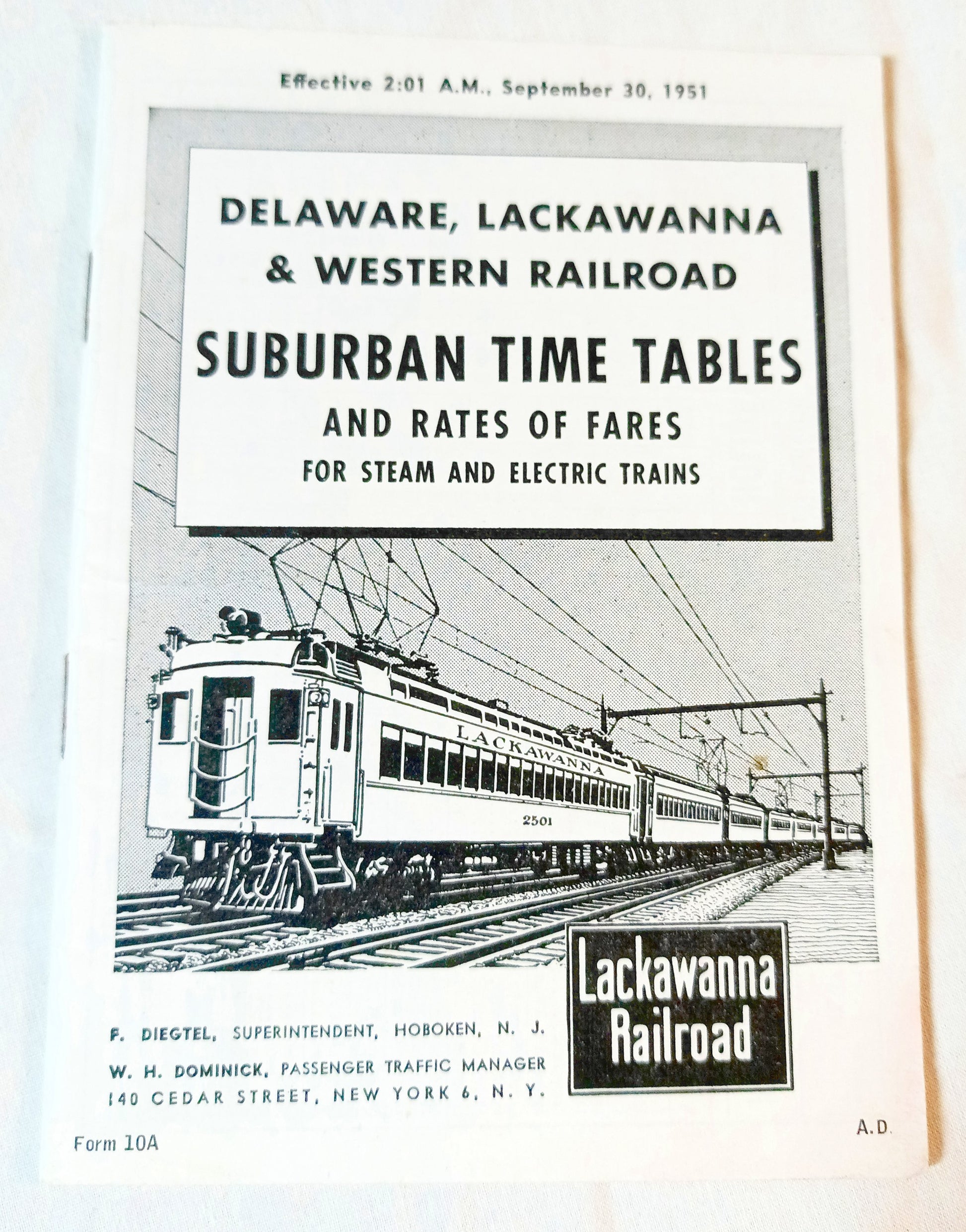 Delaware Lackawanna & Western Railroad Suburban Timetables 1951 - TulipStuff