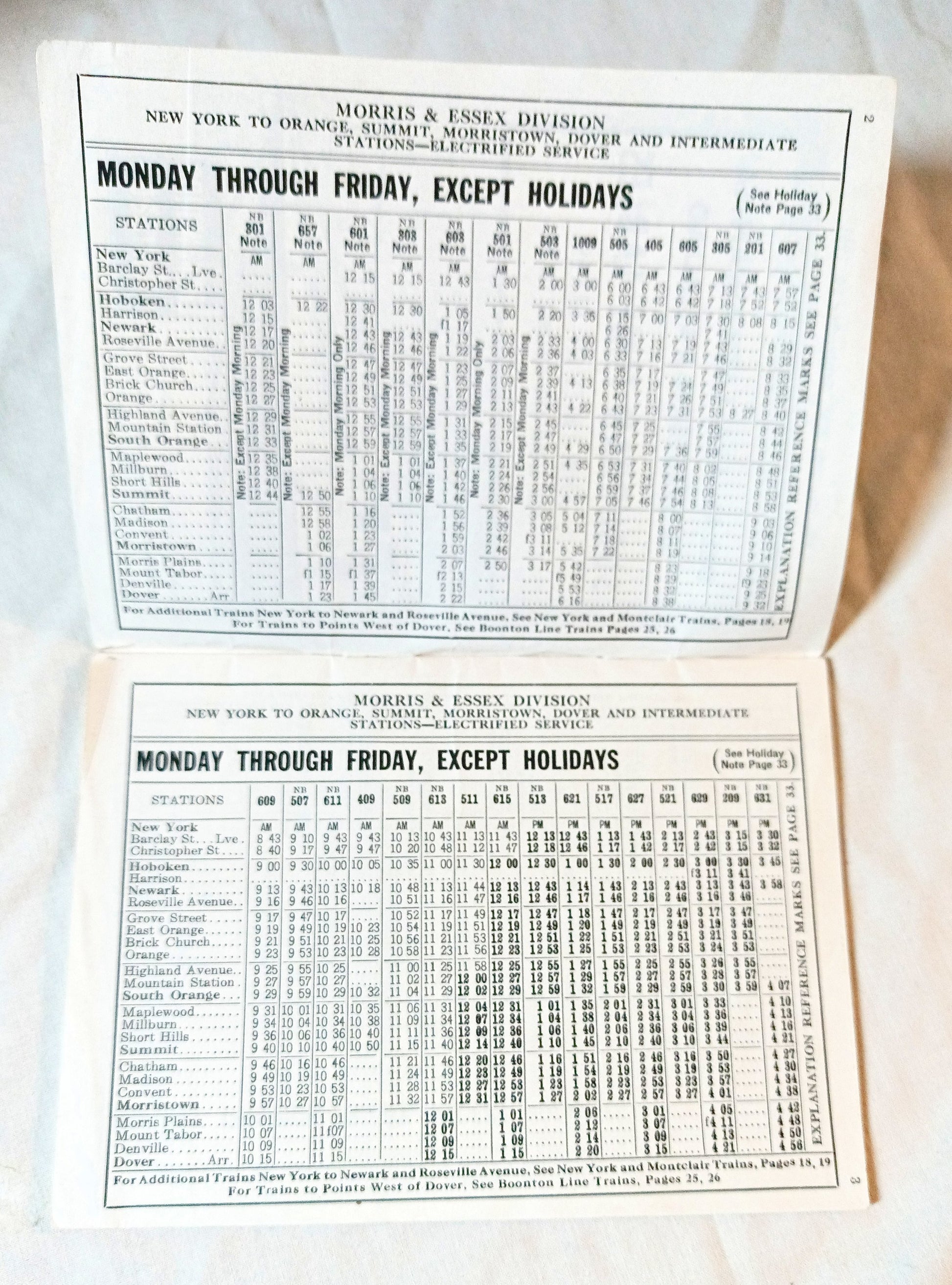 Delaware Lackawanna & Western Railroad Suburban Timetables 1951 - TulipStuff