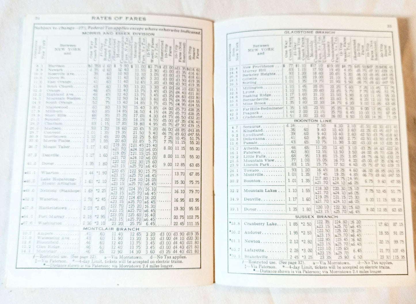 Delaware Lackawanna & Western Railroad Suburban Timetables 1951 - TulipStuff