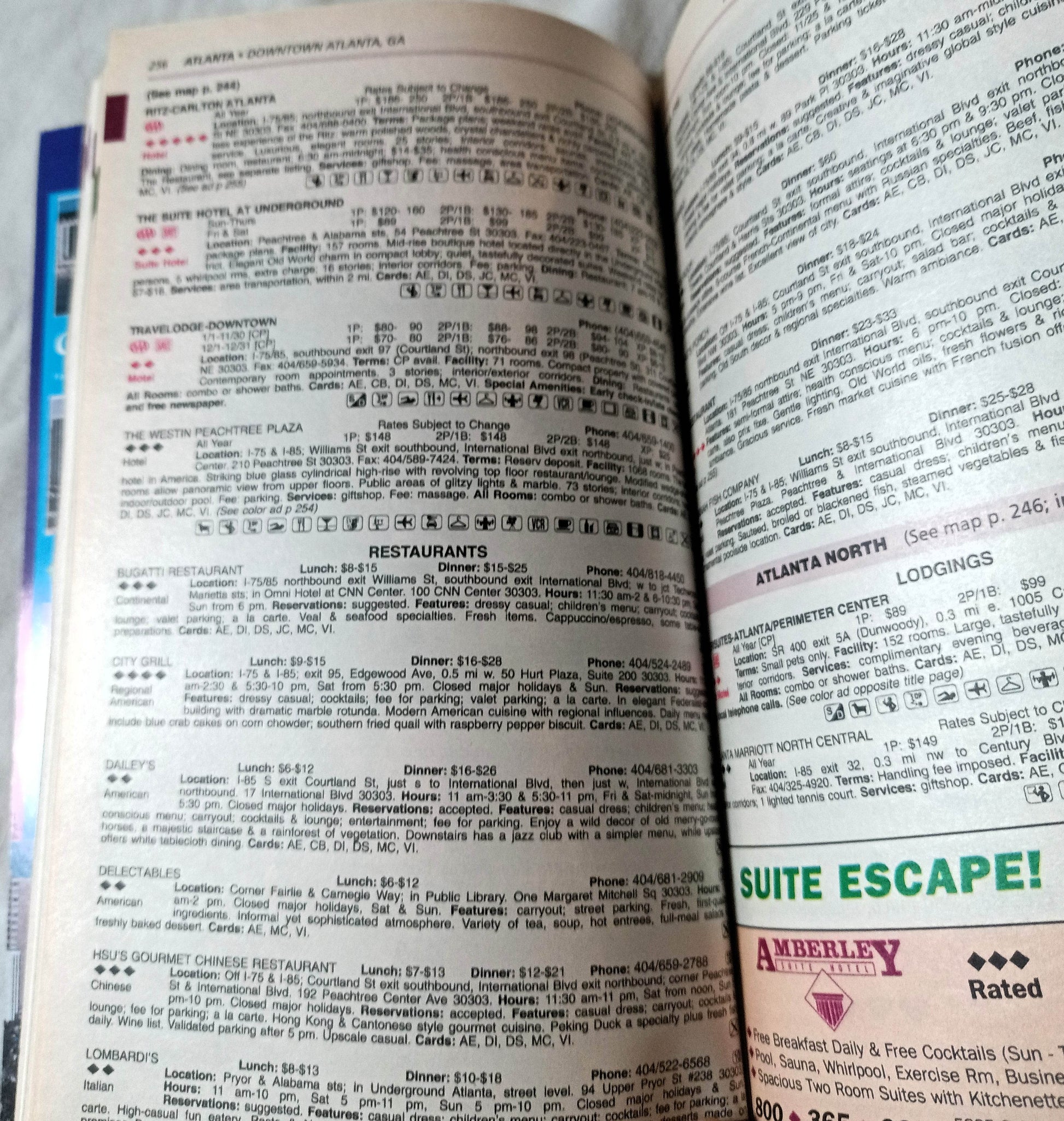 AAA TourBook 1999 Georgia North Carolina South Carolina Travel Guide - TulipStuff