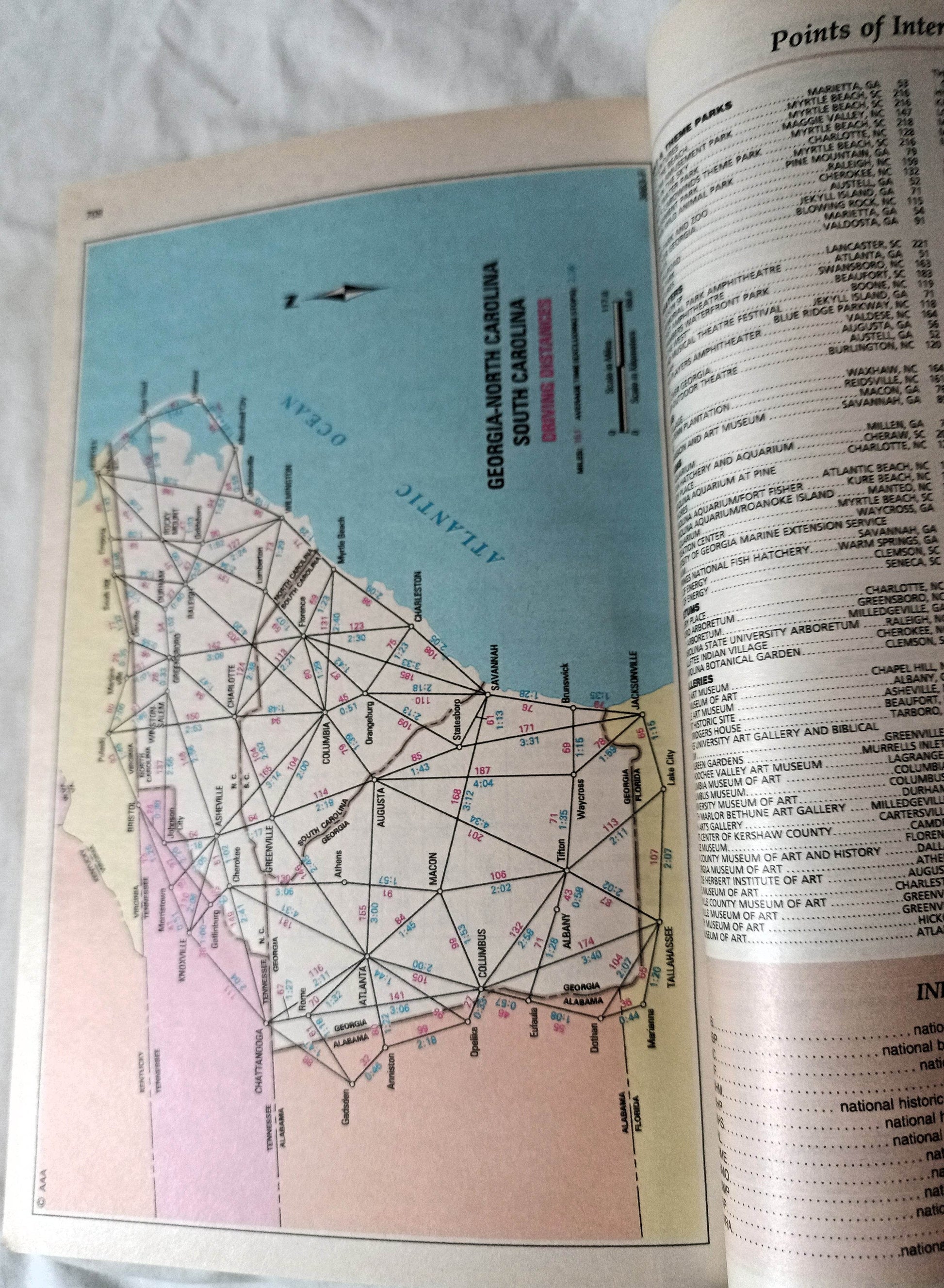 AAA TourBook 1999 Georgia North Carolina South Carolina Travel Guide - TulipStuff