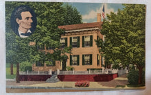 Load image into Gallery viewer, Abraham Lincoln House Springfield Illinois Linen Postcard 1950&#39;s - TulipStuff
