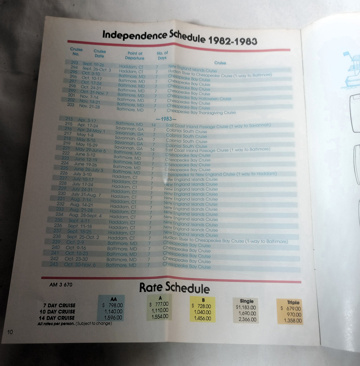 American Cruise Lines 1982-83 mv Independence mv America Brochure - TulipStuff