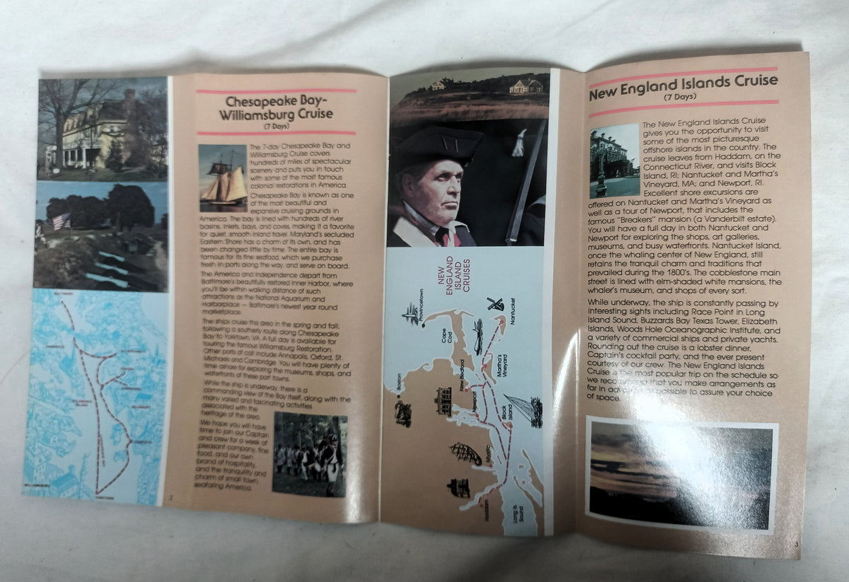 American Cruise Lines 1982-83 mv Independence mv America Brochure - TulipStuff