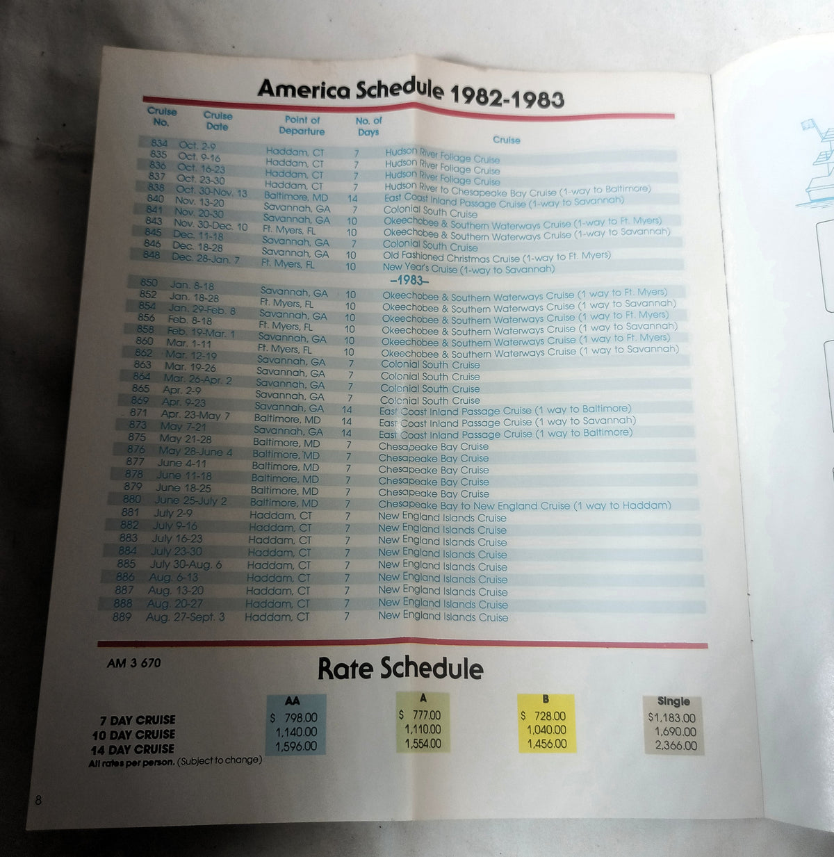 American Cruise Lines 1982-83 mv Independence mv America Brochure - TulipStuff