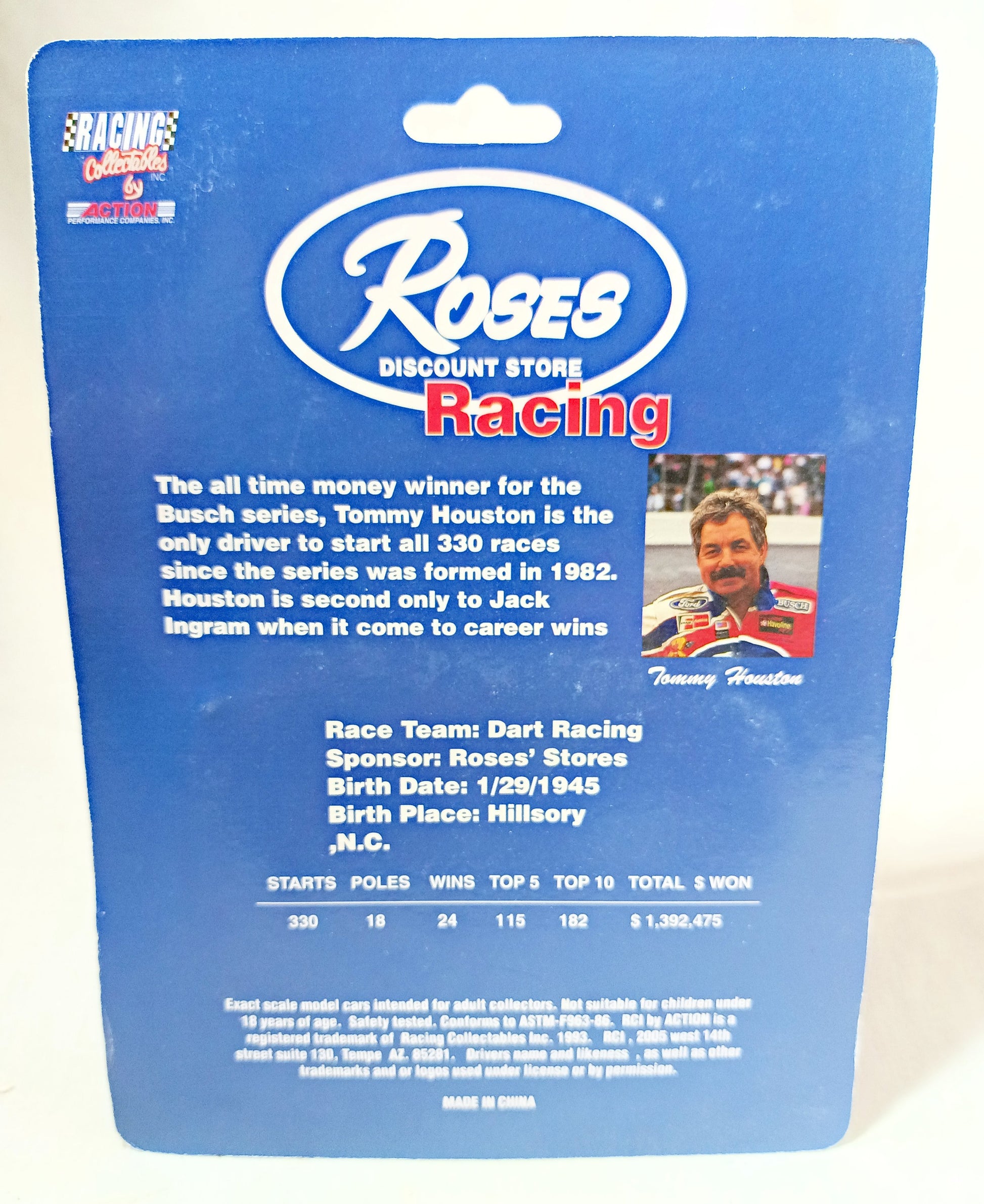 Action Racing Collectibles '93 Roses Discount Store Tommy Houston Ford - TulipStuff