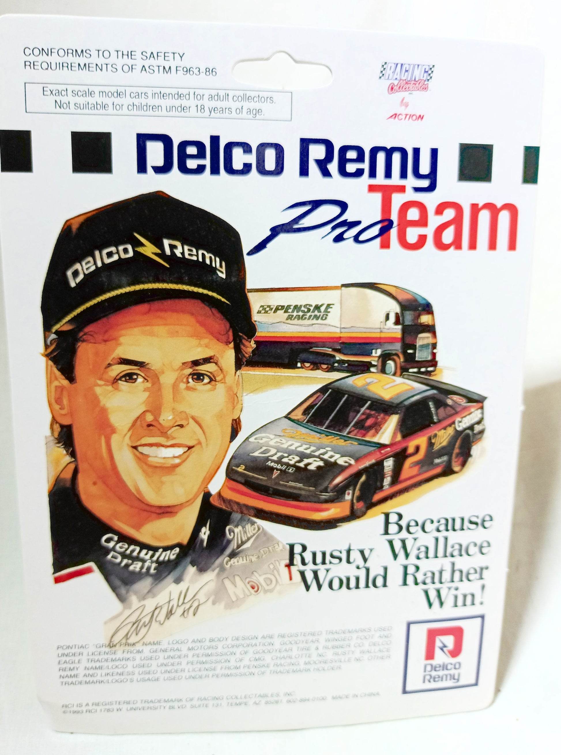 Action Racing Collectibles '93 Rusty Wallace Delco Remy Pro Team Pontiac - TulipStuff