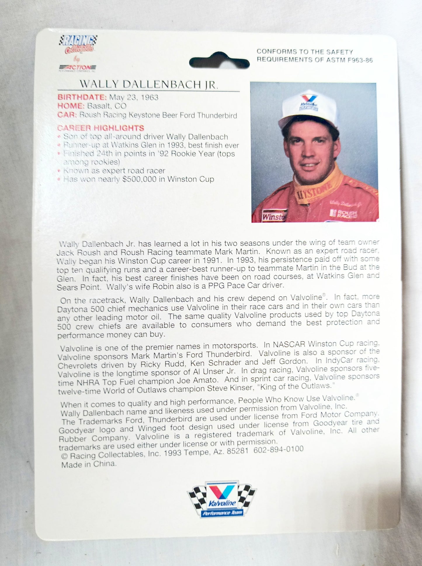 Action Racing Collectibles 1993 Valvoline Wally Dallenbach Jr Ford T-Bird - TulipStuff