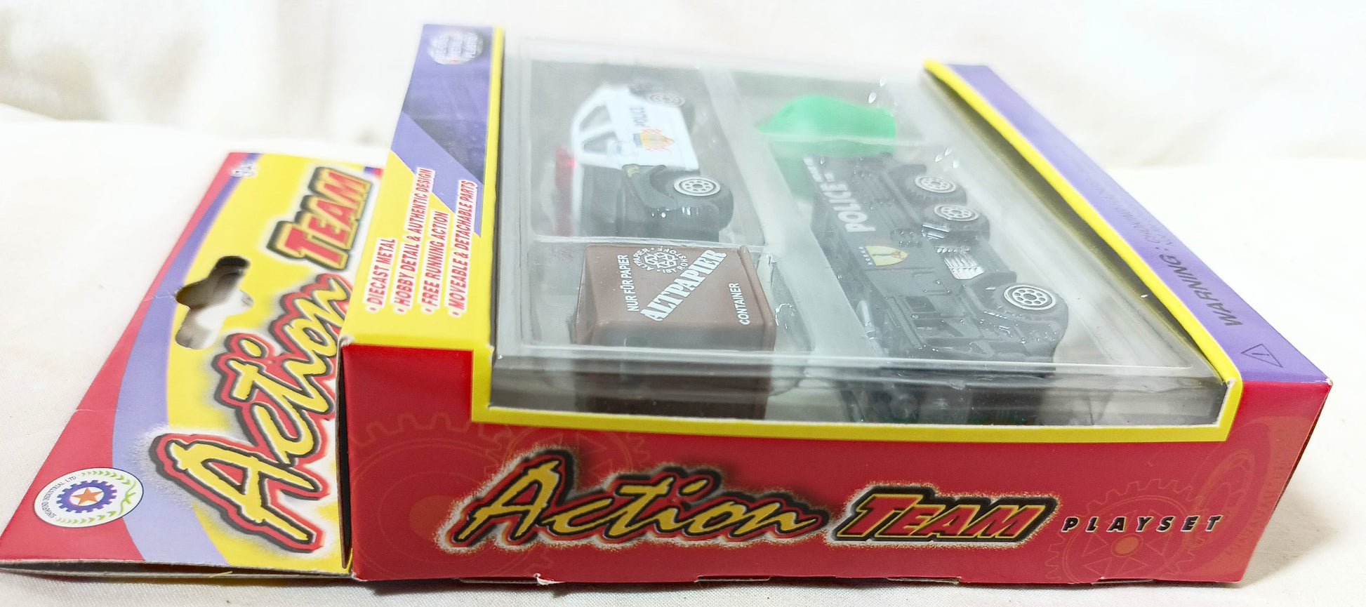 Action Team Playset Police Sedan Anti-Riot Unit Truck Singafund 1990's - TulipStuff
