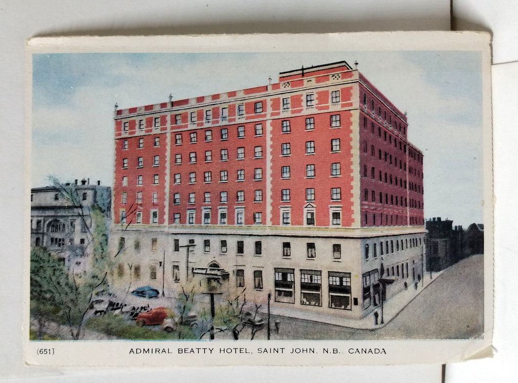 Admiral Beatty Hotel Saint John New Brunswick Canada 1930's - TulipStuff