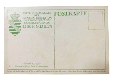 Adriaen Brouwer Peasants Brawling Card Game Julius Bard Dresden Germany 1910's - TulipStuff