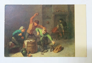 Adriaen Brouwer Peasants Brawling Card Game Julius Bard Dresden Germany 1910's - TulipStuff