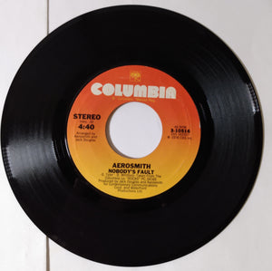 Aerosmith Back In The Saddle / Nobody's Fault 7" Vinyl Columbia 1977 - TulipStuff
