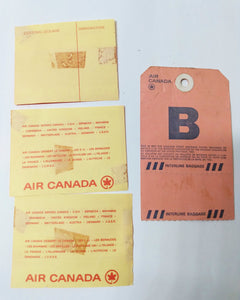 Air Canada Windsor Ontario Boarding Passes Luggage Tag Vintage 1970 - TulipStuff