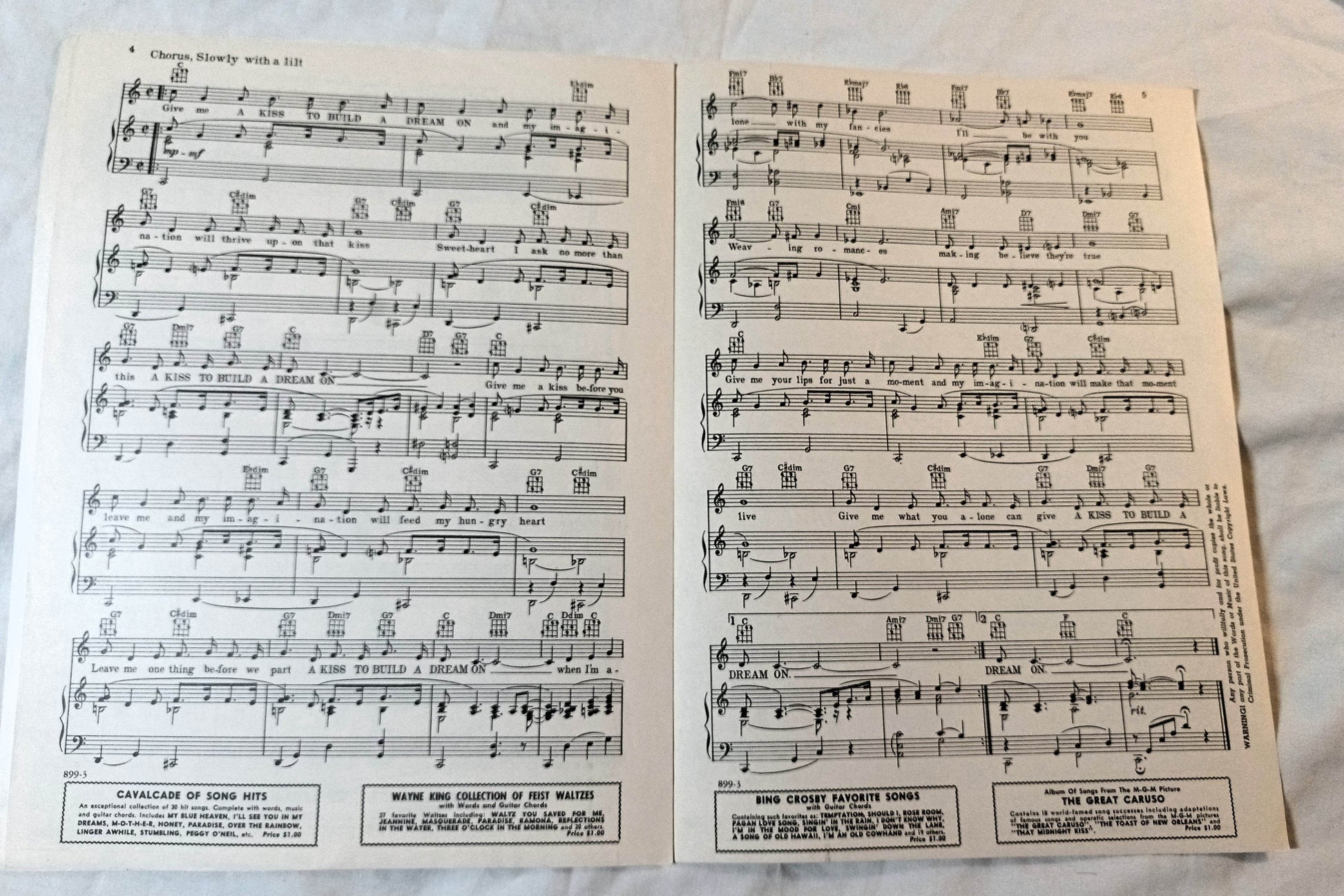 A Kiss To Build A Dream On The Strip Mickey Rooney Sheet Music 1951 - TulipStuff