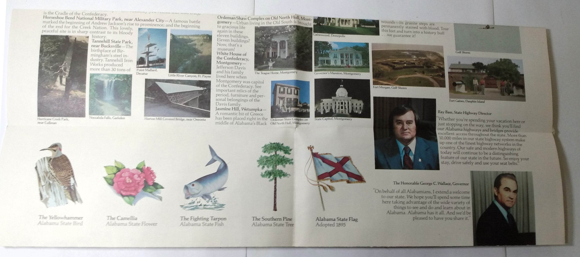 Alabama Official State Highway Map 1977-1978 George Wallace - TulipStuff