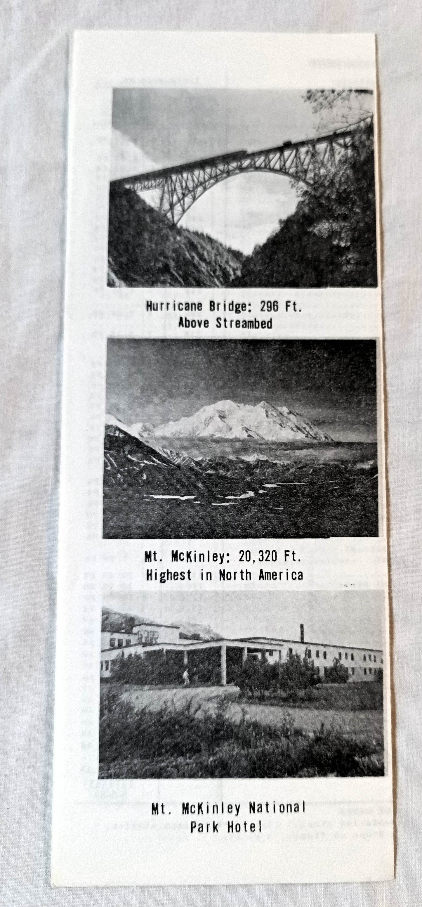 Alaska Railroad Mt McKinley Park Route Passenger Train Schedule 1969 - TulipStuff