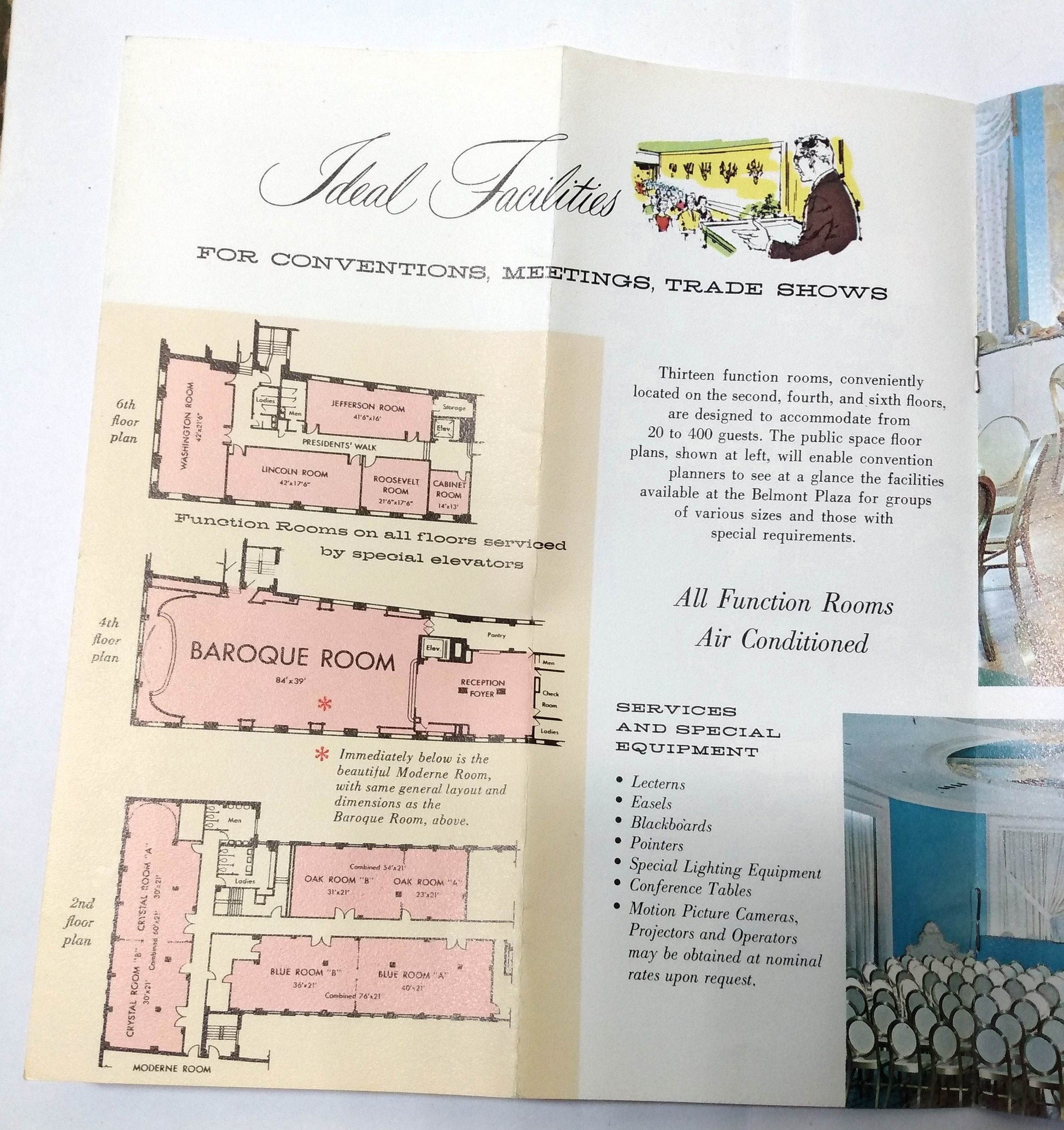 Albert Pick Belmont Plaza Hotel New York City Early 1960's Brochure - TulipStuff