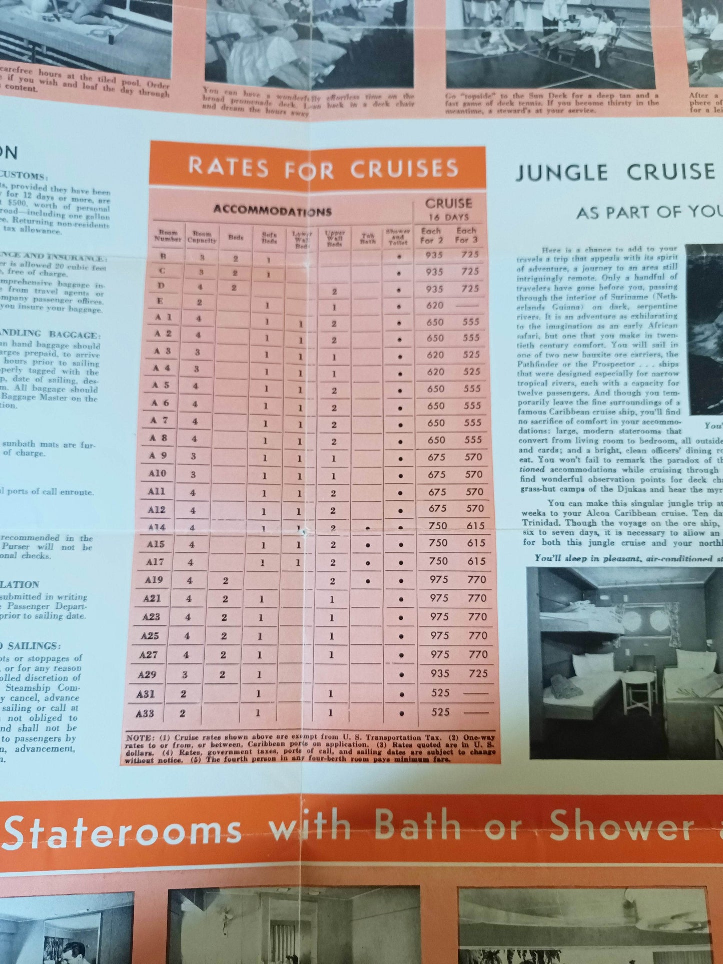 ALCOA Steamship Co Passenger Cargo Caribbean Cruises Winter 1953-54 - TulipStuff
