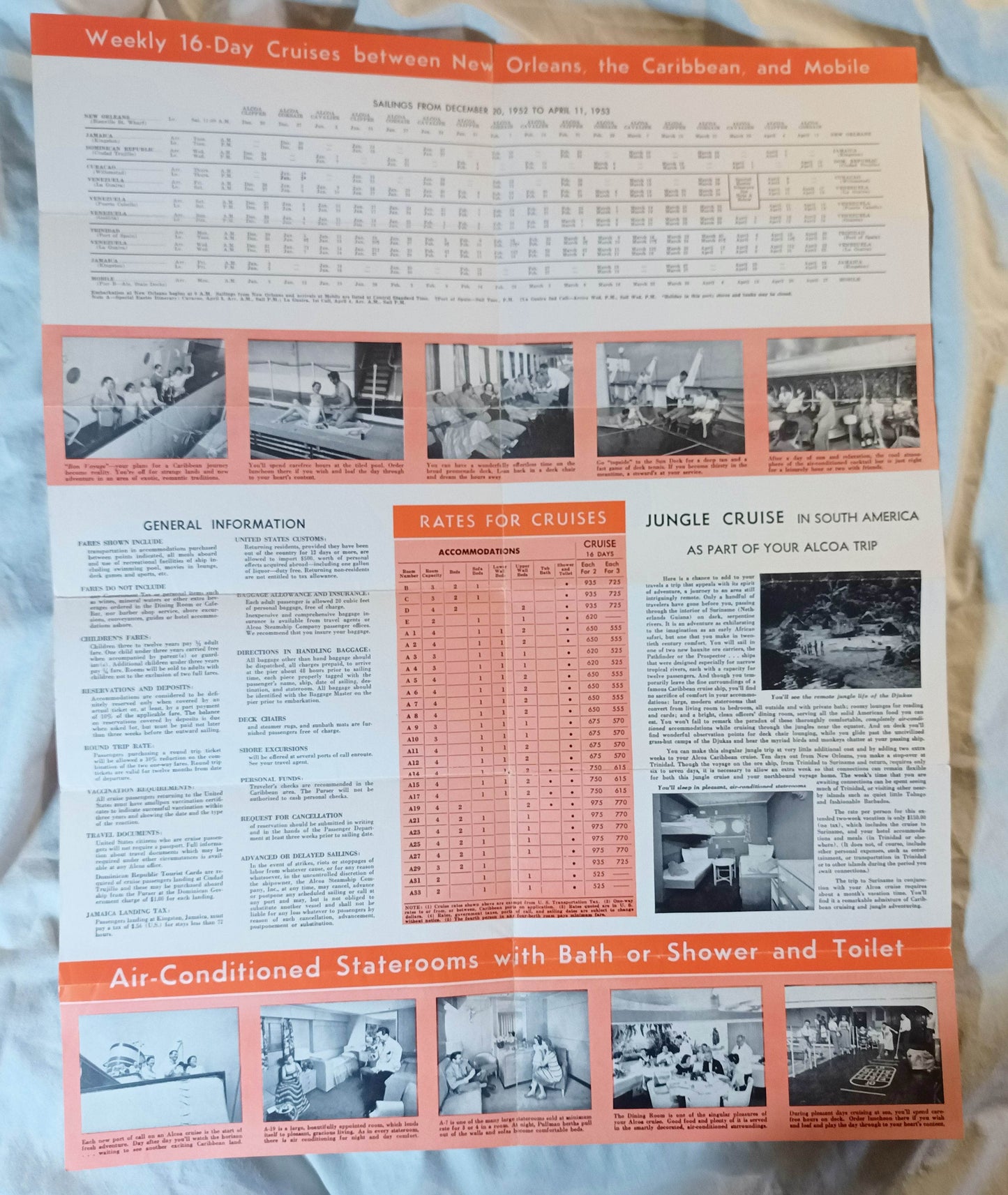 ALCOA Steamship Co Passenger Cargo Caribbean Cruises Winter 1953-54 - TulipStuff