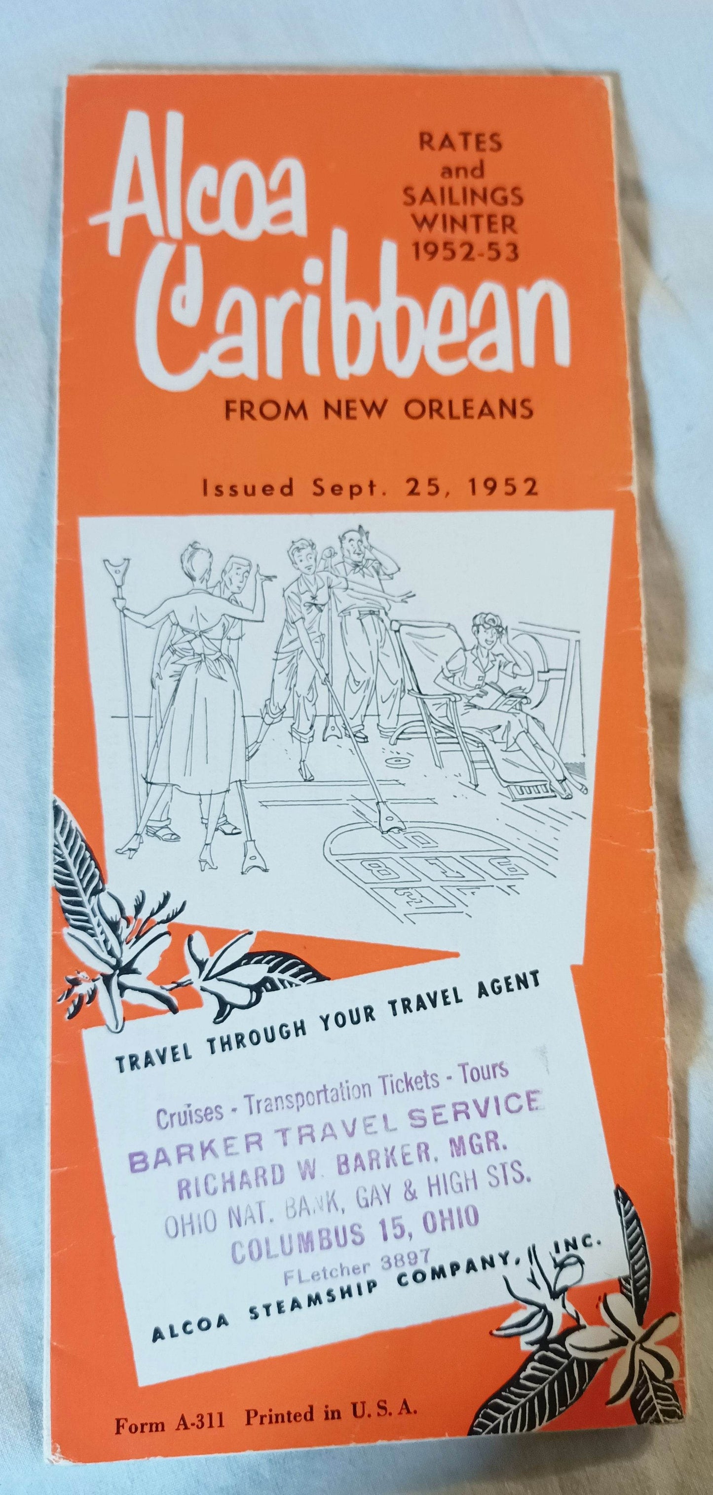 ALCOA Steamship Co Passenger Cargo Caribbean Cruises Winter 1953-54 - TulipStuff