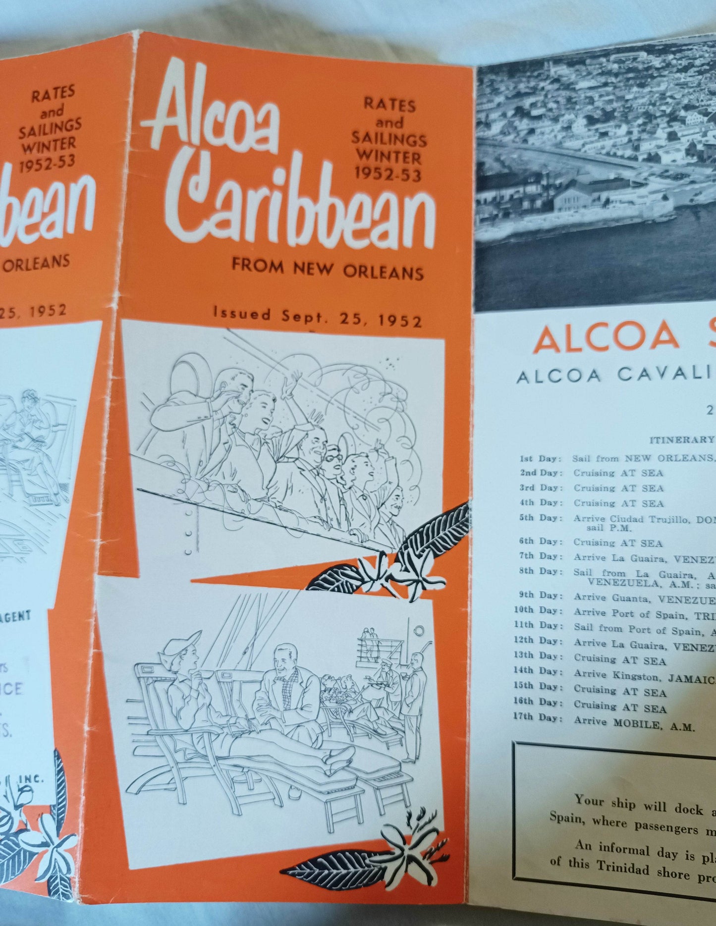 ALCOA Steamship Co Passenger Cargo Caribbean Cruises Winter 1953-54 - TulipStuff