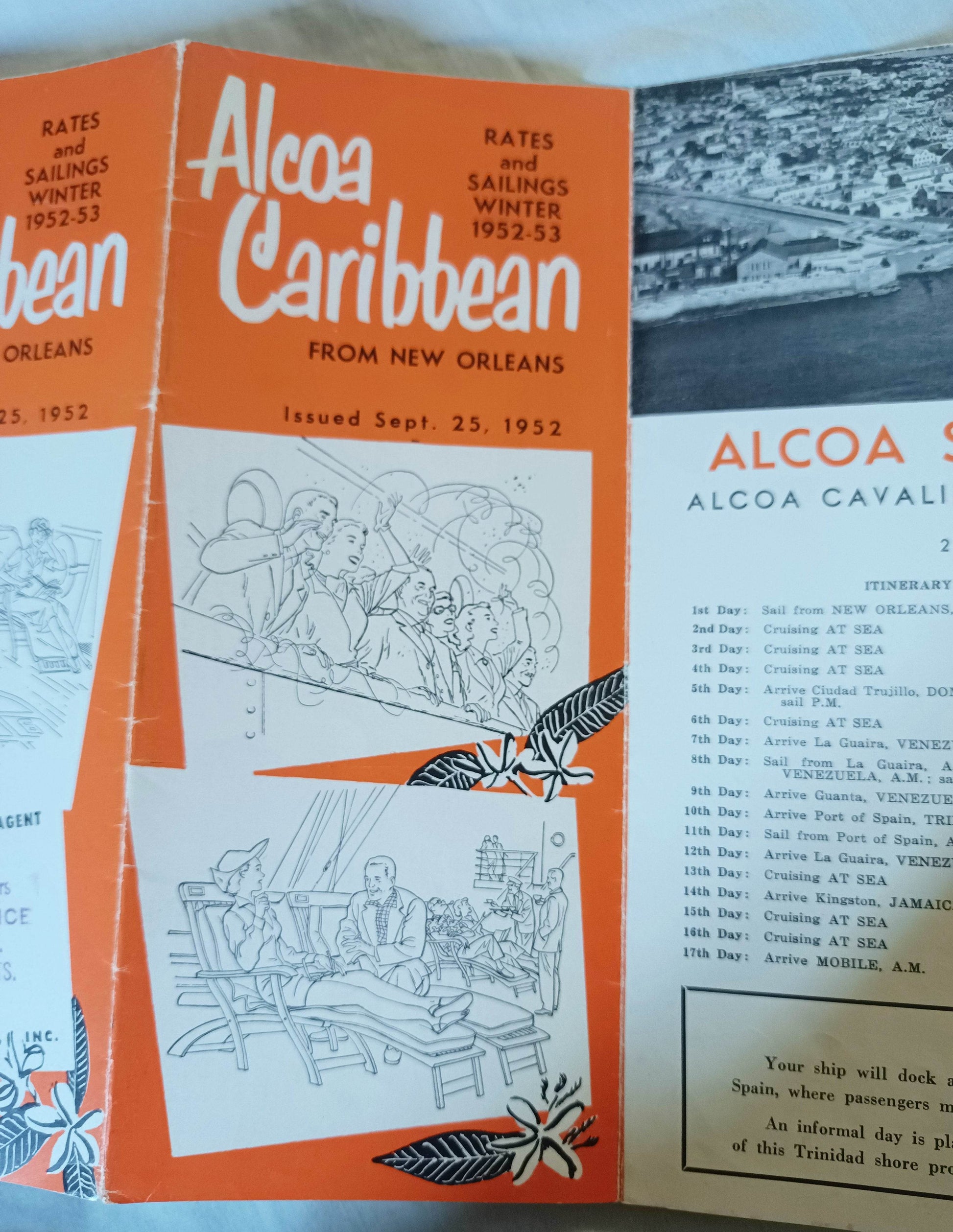 ALCOA Steamship Co Passenger Cargo Caribbean Cruises Winter 1953-54 - TulipStuff