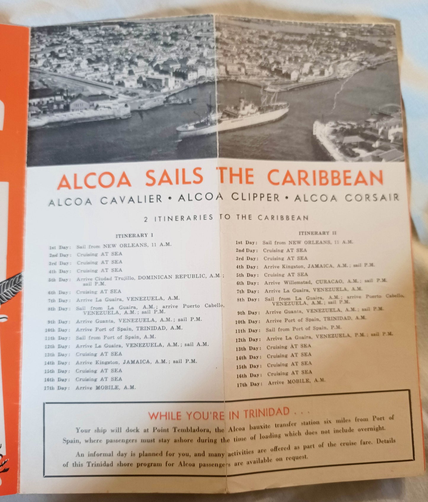 ALCOA Steamship Co Passenger Cargo Caribbean Cruises Winter 1953-54 - TulipStuff