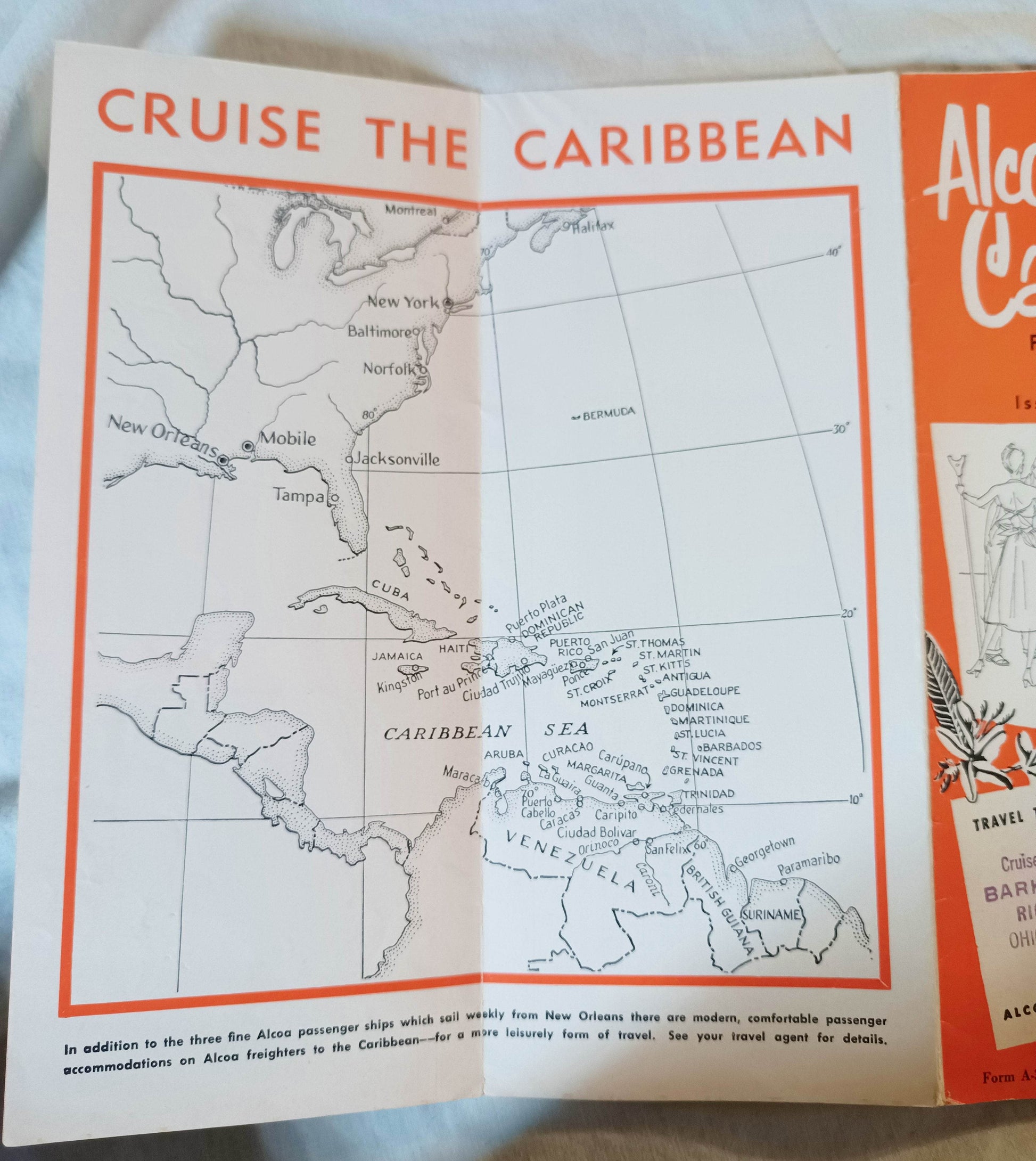 ALCOA Steamship Co Passenger Cargo Caribbean Cruises Winter 1953-54 - TulipStuff