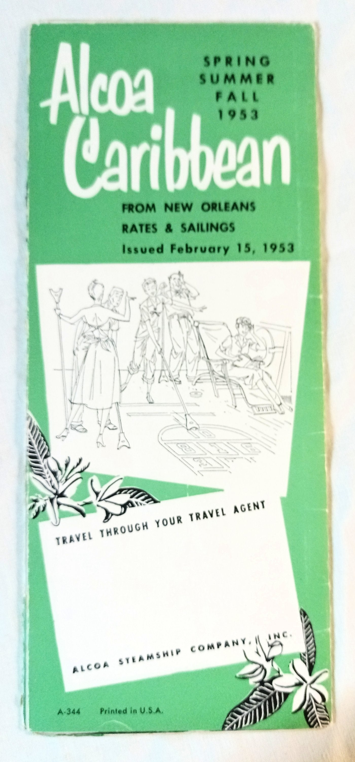 ALCOA Steamship Co Passenger Cargo Caribbean Cruises Brochure 1953 - TulipStuff