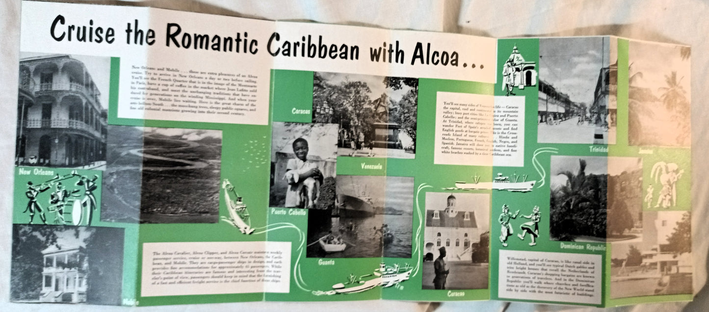 ALCOA Steamship Co Passenger Cargo Caribbean Cruises Brochure 1953 - TulipStuff