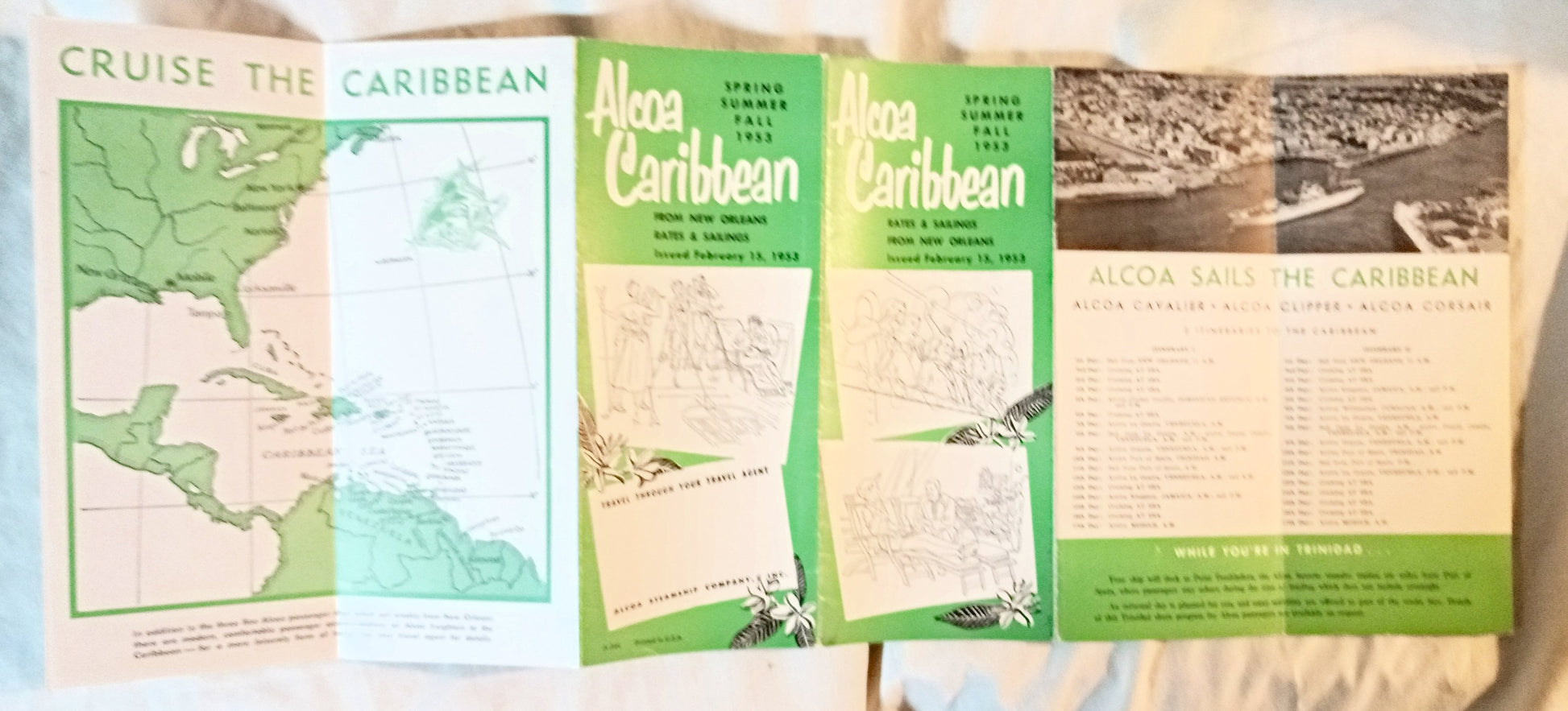 ALCOA Steamship Co Passenger Cargo Caribbean Cruises Brochure 1953 - TulipStuff