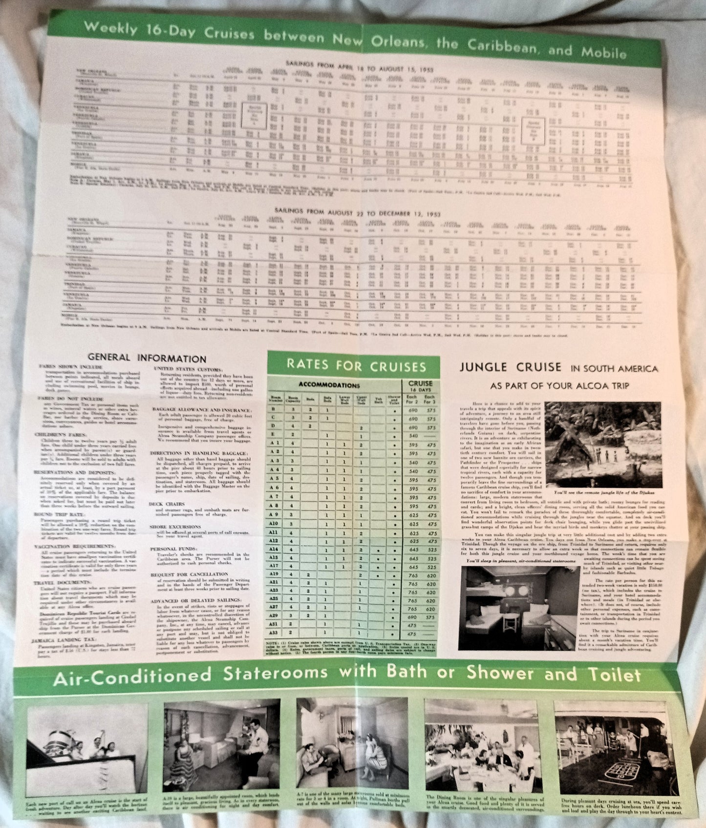 ALCOA Steamship Co Passenger Cargo Caribbean Cruises Brochure 1953 - TulipStuff