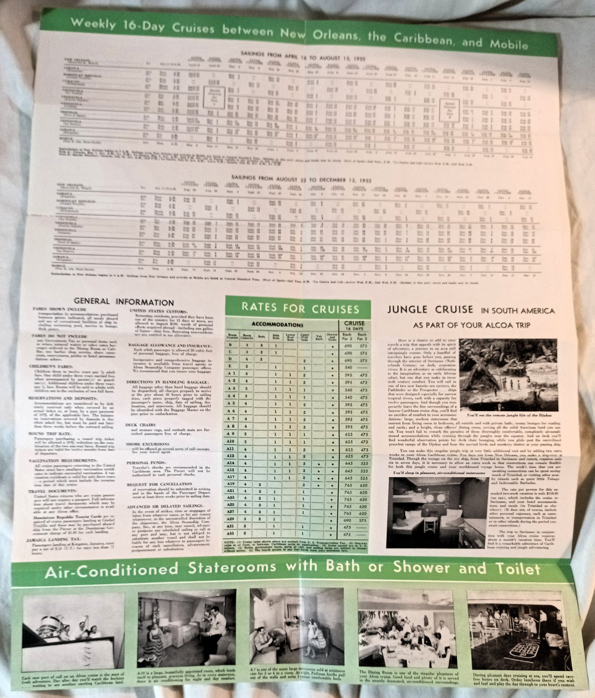 ALCOA Steamship Co Passenger Cargo Caribbean Cruises Brochure 1953 - TulipStuff