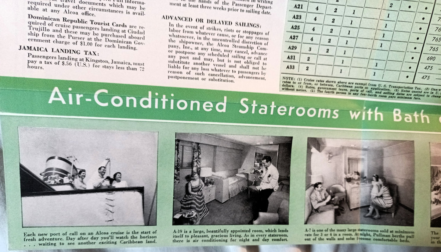 ALCOA Steamship Co Passenger Cargo Caribbean Cruises Brochure 1953 - TulipStuff