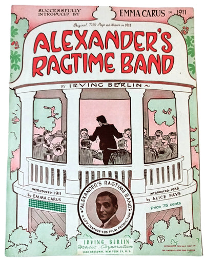 Alexander's Ragtime Band Irving Berlin Emma Carus Sheet Music 1938 - TulipStuff