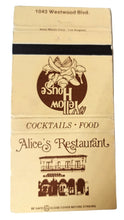 Load image into Gallery viewer, Alice&#39;s Restaurant Westwood / Yellow House Santa Monica Matchbook Cover - TulipStuff
