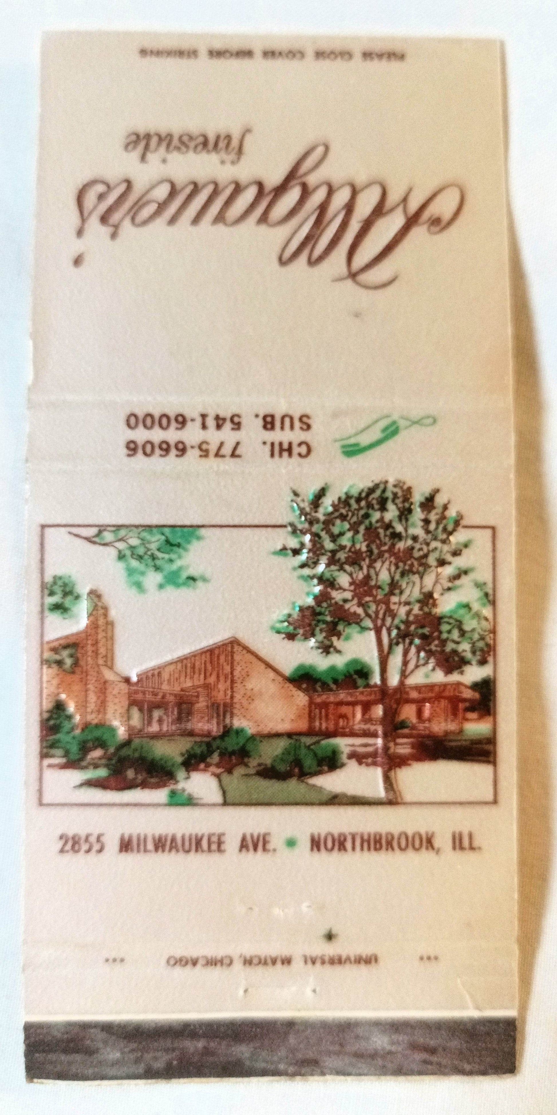 Allgauer's Fireside Restaurant Northbrook Illinois Matchbook Cover 1970's - TulipStuff