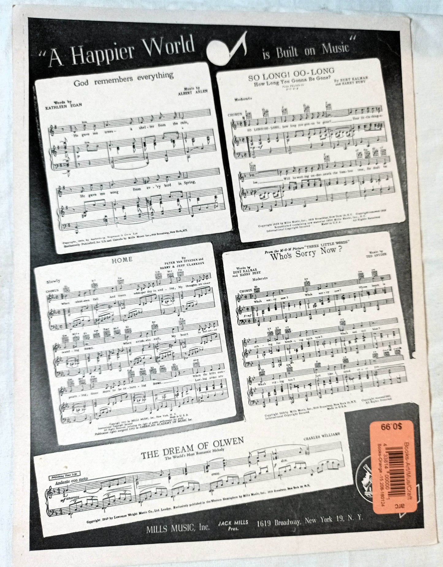 All My Love (Bolero) Patti Page Paul Durand Sheet Music 1950 - TulipStuff