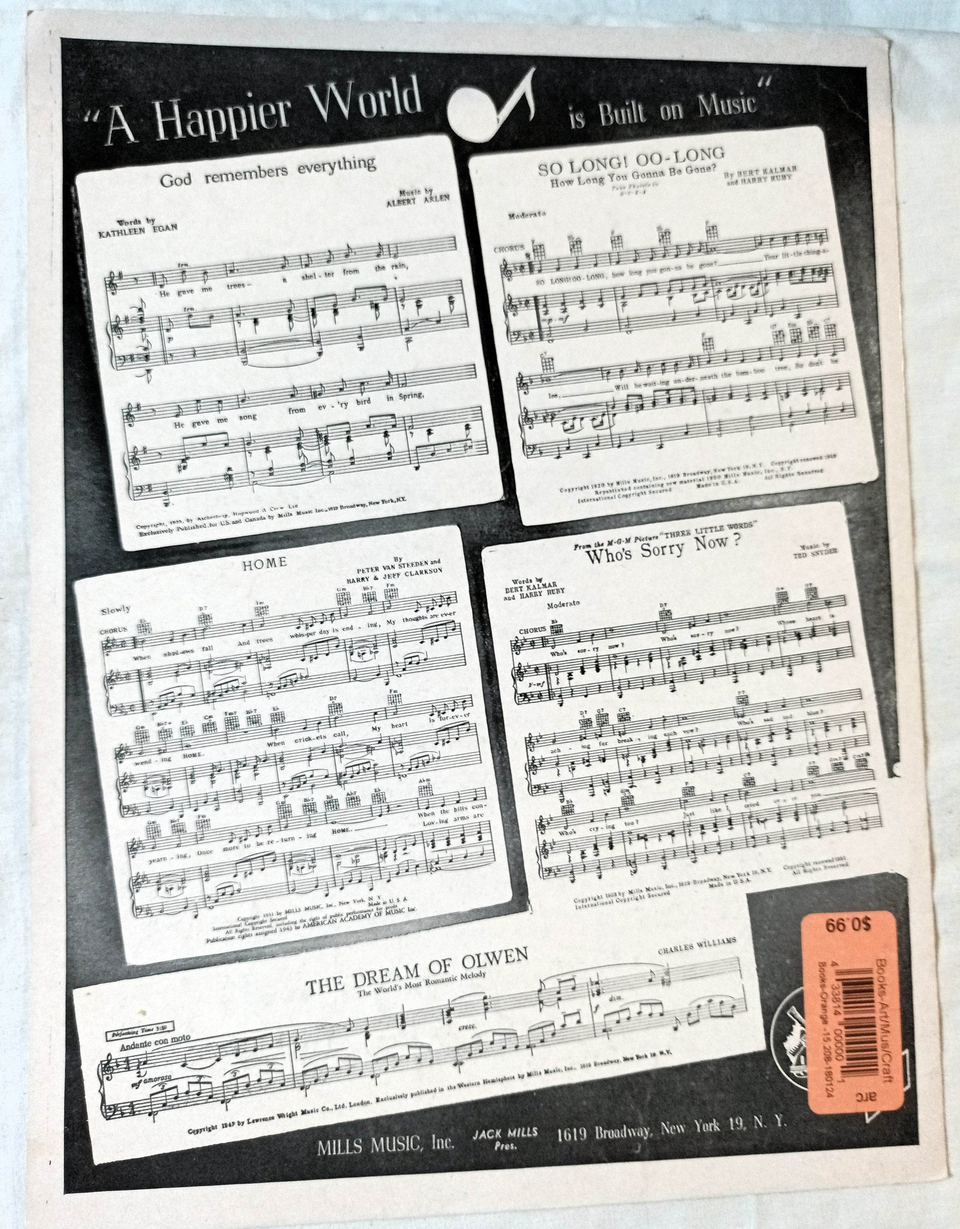 All My Love (Bolero) Patti Page Paul Durand Sheet Music 1950 - TulipStuff