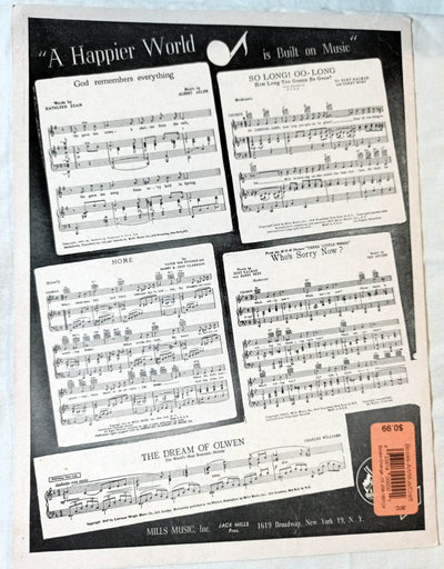 All My Love (Bolero) Patti Page Paul Durand Sheet Music 1950 - TulipStuff