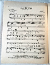 Load image into Gallery viewer, All My Love (Bolero) Patti Page Paul Durand Sheet Music 1950 - TulipStuff
