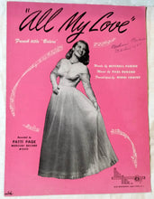 Load image into Gallery viewer, All My Love (Bolero) Patti Page Paul Durand Sheet Music 1950 - TulipStuff
