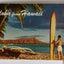 Aloha From Hawaii Surfer Outrigger Diamond Head Postcard 1962 - TulipStuff
