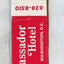 Ambassador Hotel 14th K St NW Washington DC Matchbook Cover 1960's - TulipStuff