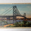 Ambassador Bridge Detroit Michigan To Windsor Ontario 1940's Linen Postcard - TulipStuff